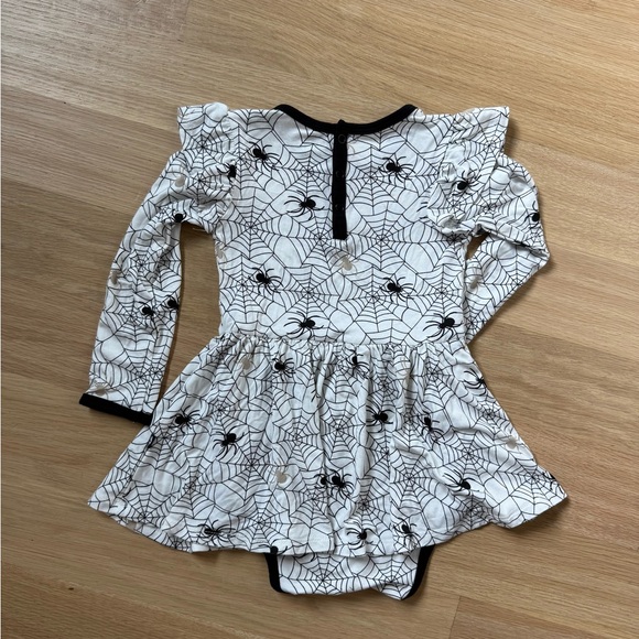 Kyte Spider Web Long Sleeve Twirl Bodysuit Dress - Picture 3 of 3